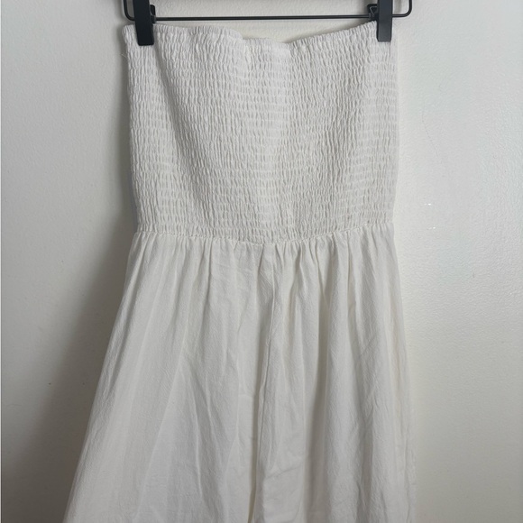bishop + young Anthropologie Cream Tie Front Jumpsuit Strapless Women Medium NWT - Picture 5 of 7